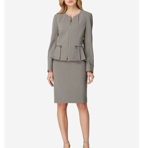 Brand New TAHARI ASL Pleaded Peplum Skirt Suit